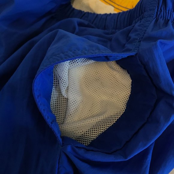 Lands' End Mens Royal blue Drawstring Pockets Swim Trunks Size L 36-38 - Picture 5 of 7